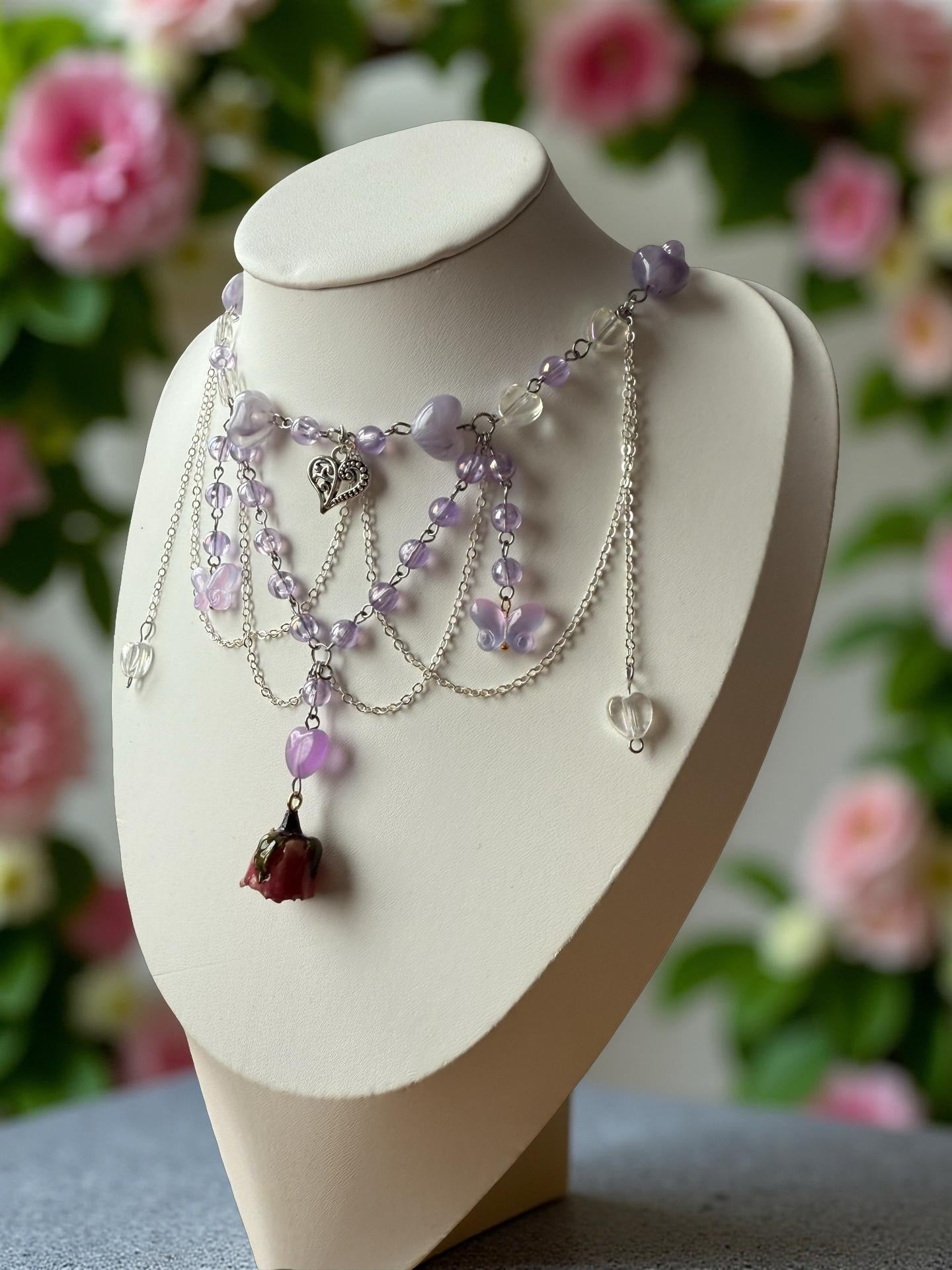 ✨ Soraya Bloomveil – Enchanted Rose Necklace ✨