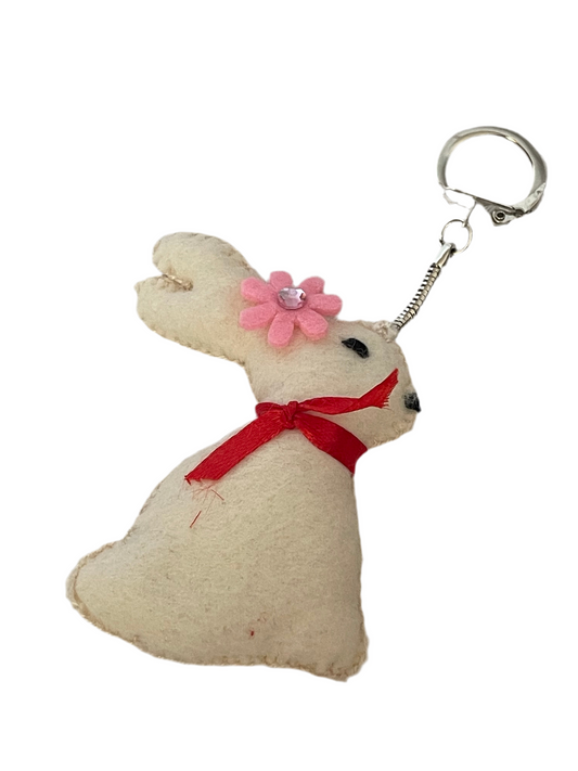 Hoppy Bunny Keychain – Handmade Soft Bunny Charm