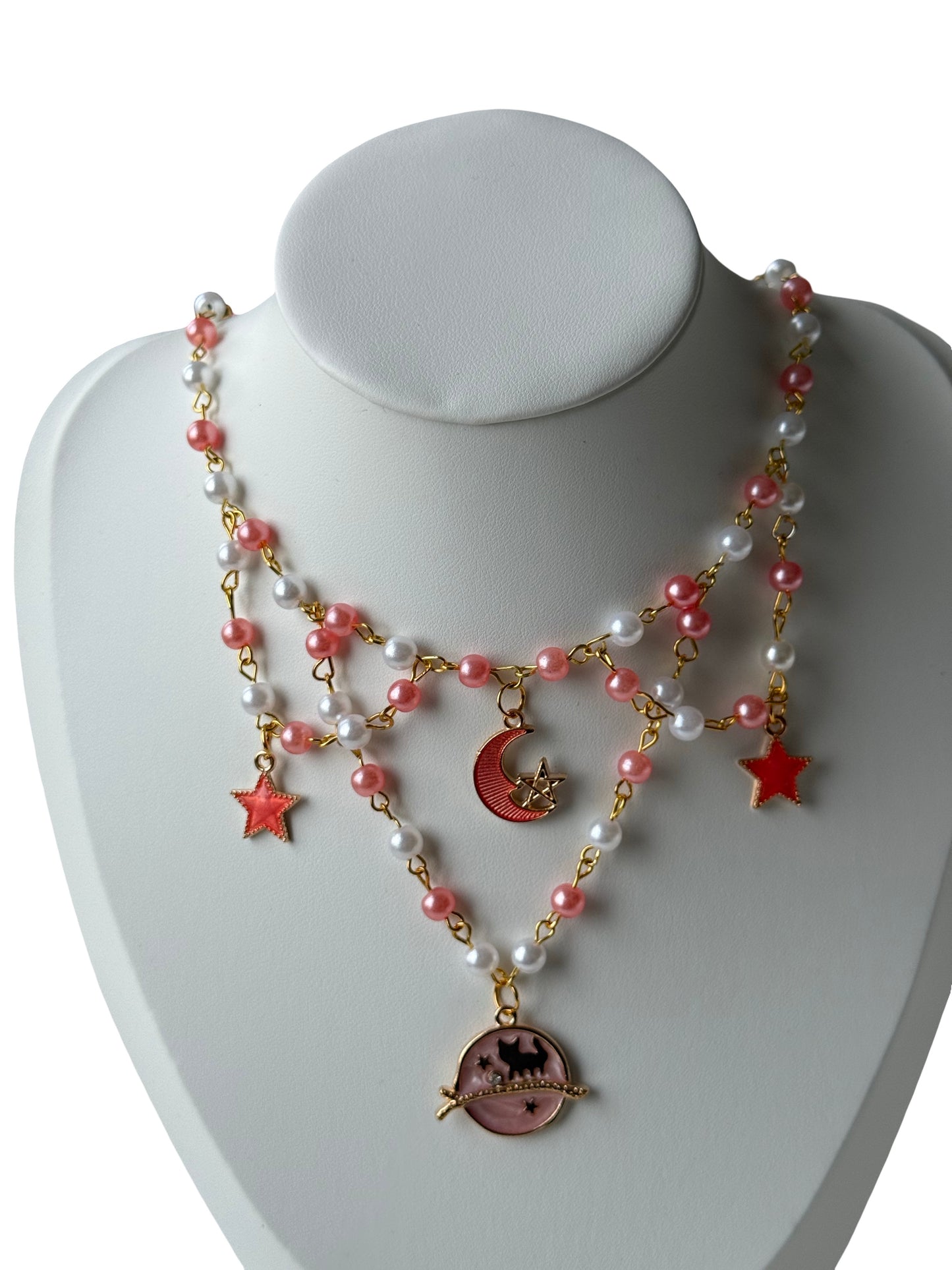 Lunaria – Celestial Star & Moon Beaded Necklace
