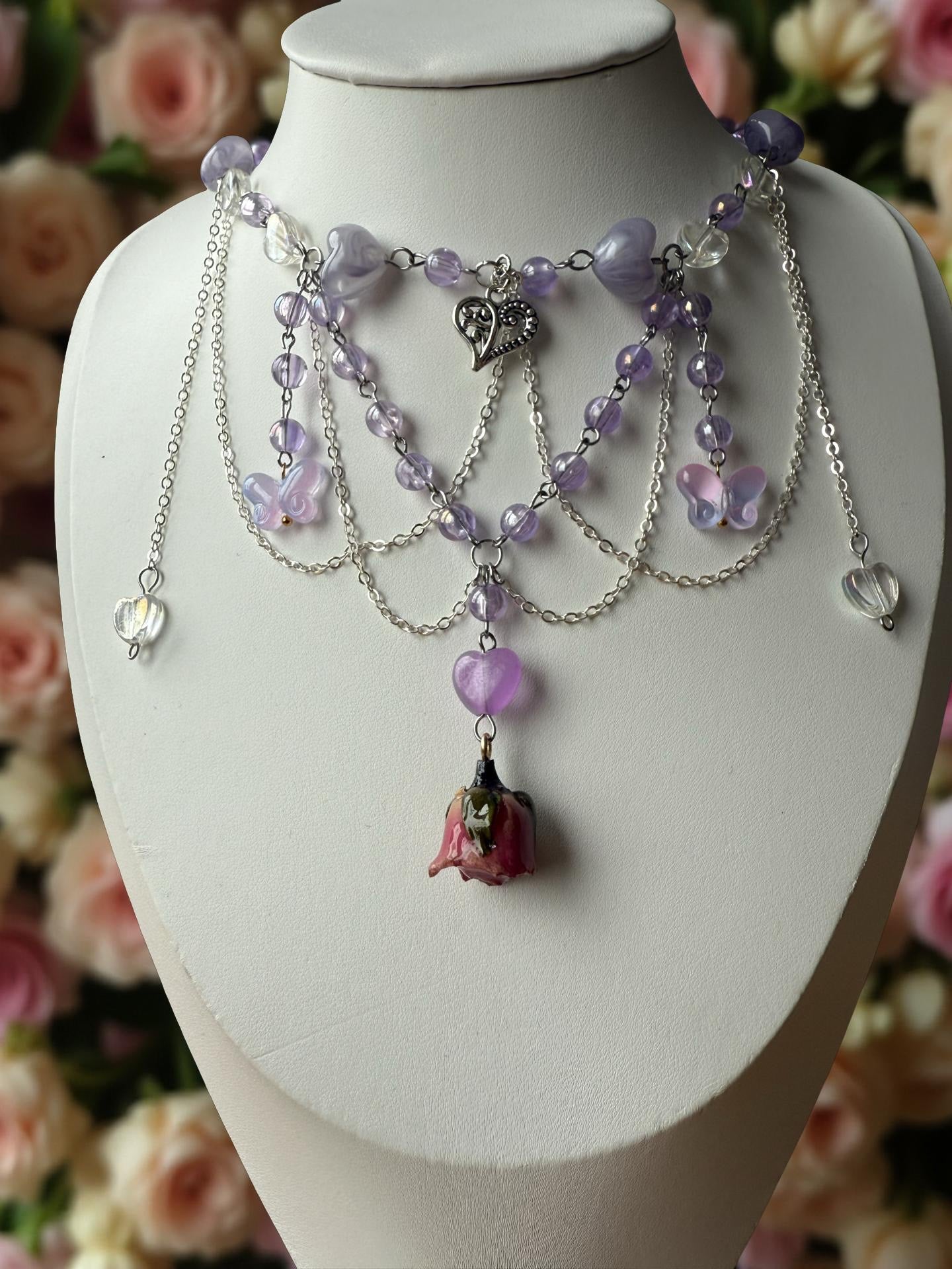 ✨ Soraya Bloomveil – Enchanted Rose Necklace ✨