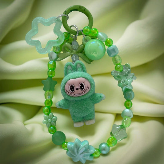 Minty Bunny Meadow 🍀🐰🌸 Keychain