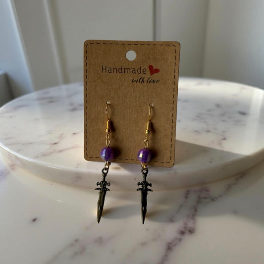 Violet Sword Earrings