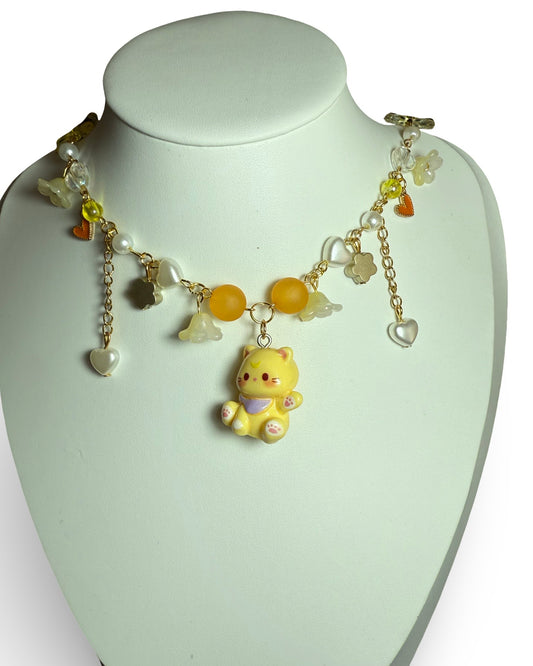 Peachy Paws – Kawaii Kitten Necklace