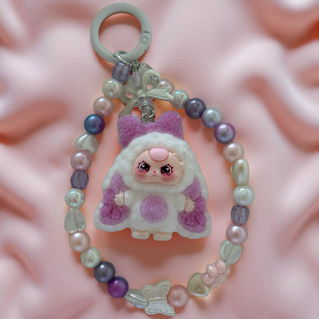 Moonlight Bunny Blossom 🌙🐰💜 Keychain