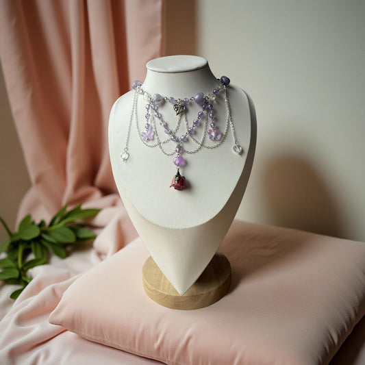 ✨ Soraya Bloomveil – Enchanted Rose Necklace ✨