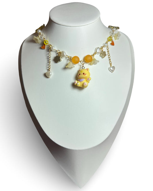 Peachy Paws – Kawaii Kitten Necklace