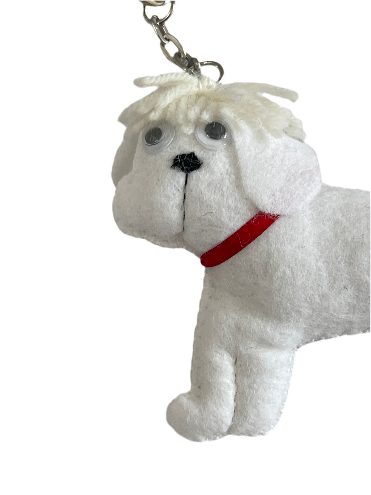 Fluffy Maltese Keychain