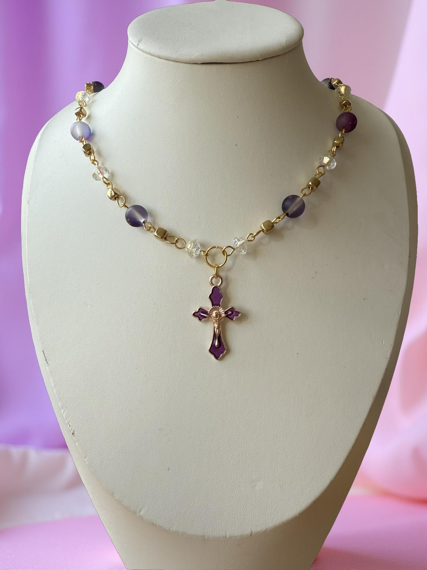 Amethyst Cross Necklace
