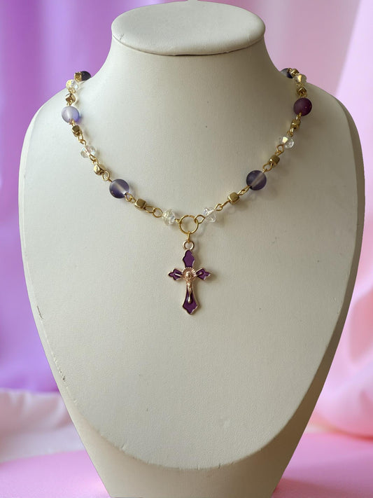 Amethyst Cross Necklace