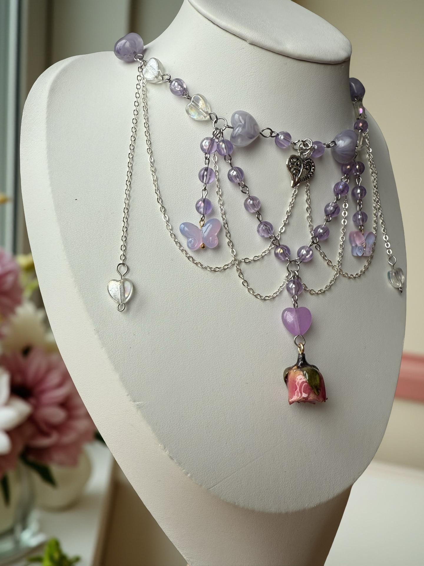 ✨ Soraya Bloomveil – Enchanted Rose Necklace ✨