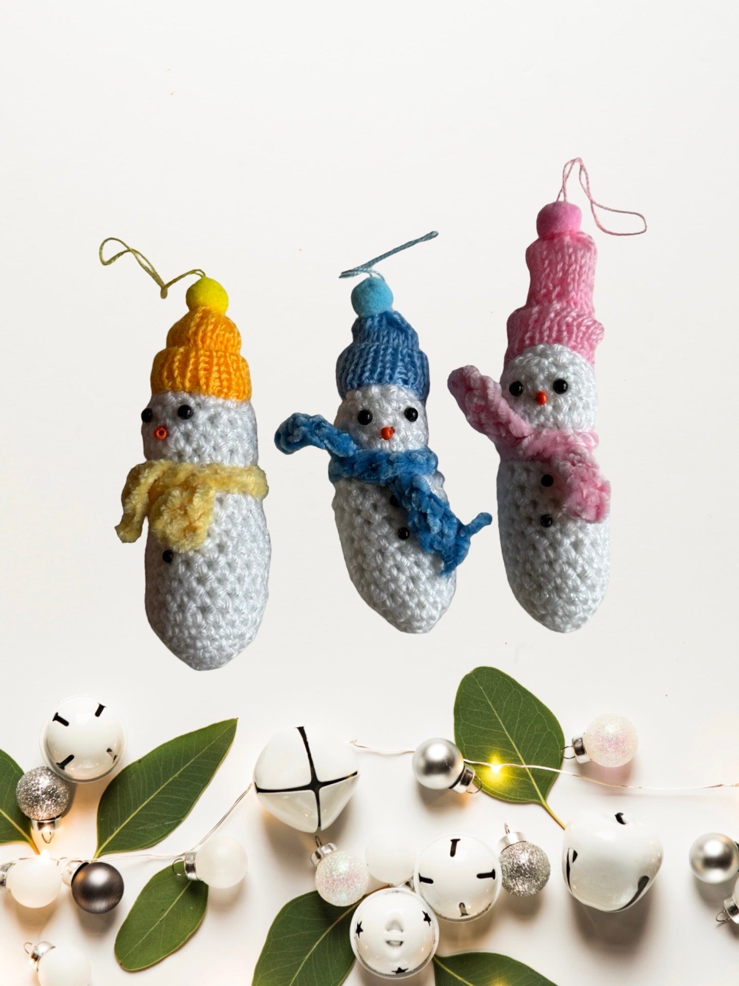 ⛄ Handmade Crochet Snowman Ornament – Winter Christmas Decoration