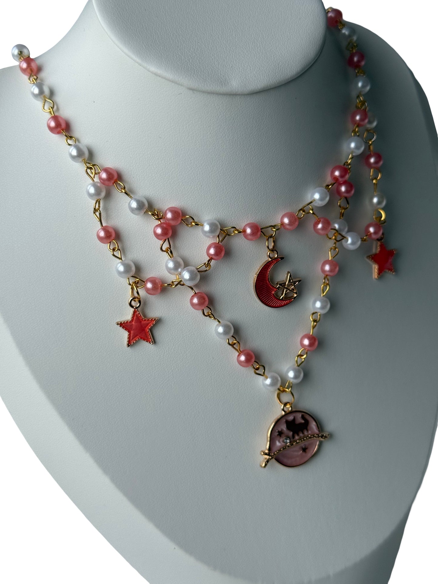 Lunaria – Celestial Star & Moon Beaded Necklace
