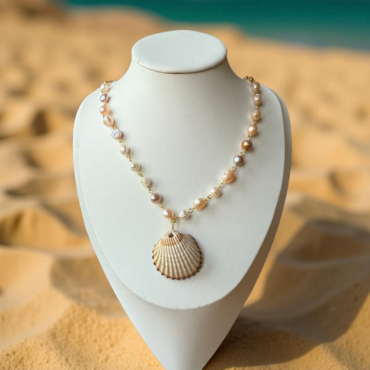 Adrielle Seashell Pearl Necklace ๐โจ