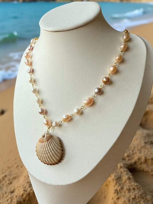 Adrielle Seashell Pearl Necklace ๐โจ