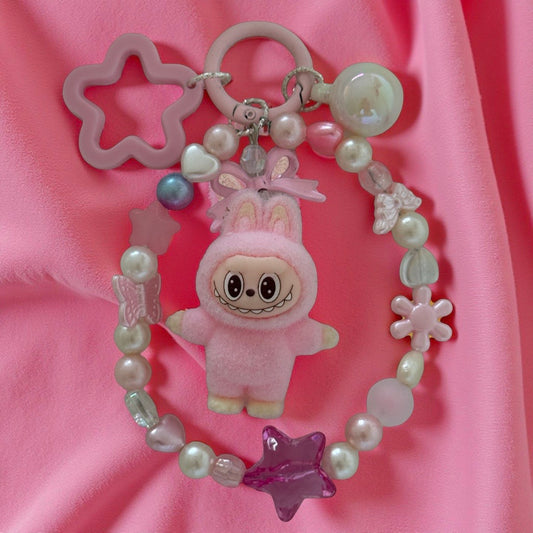 Strawberry Bunny Star 🍓⭐🐰 Keychain