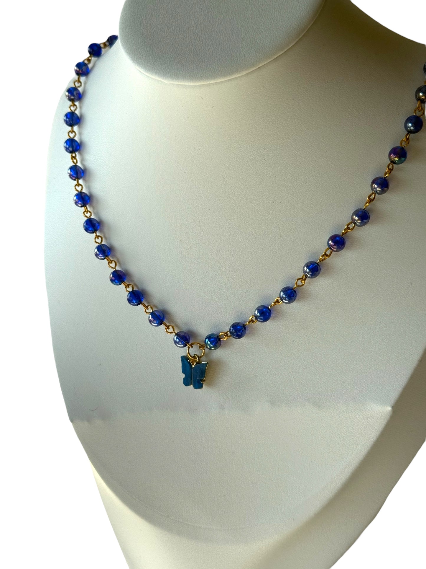 Blue Whisper Butterfly Necklace