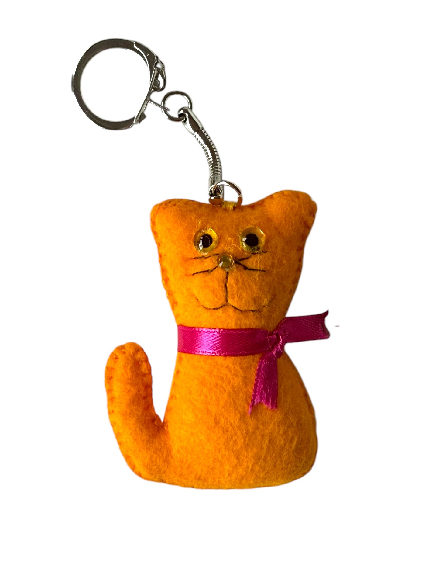 Rainbow Meow – Colorful Felt Cat Keychain