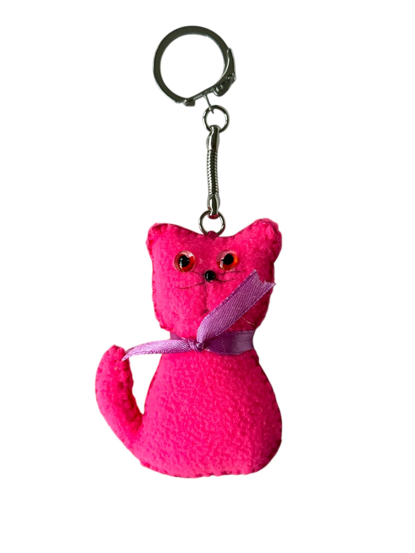 Rainbow Meow – Colorful Felt Cat Keychain