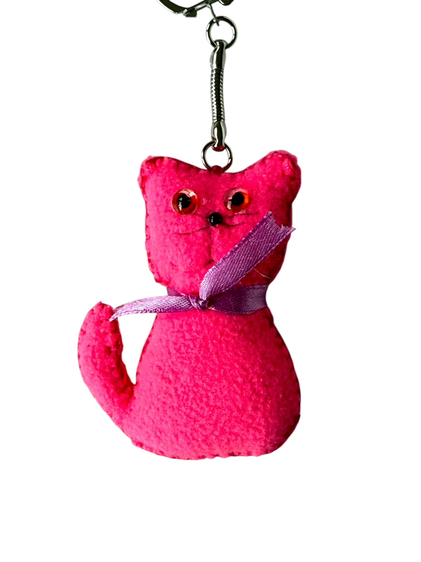 Rainbow Meow – Colorful Felt Cat Keychain