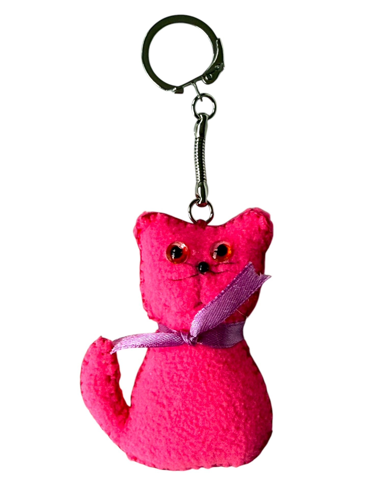 Rainbow Meow – Colorful Felt Cat Keychain