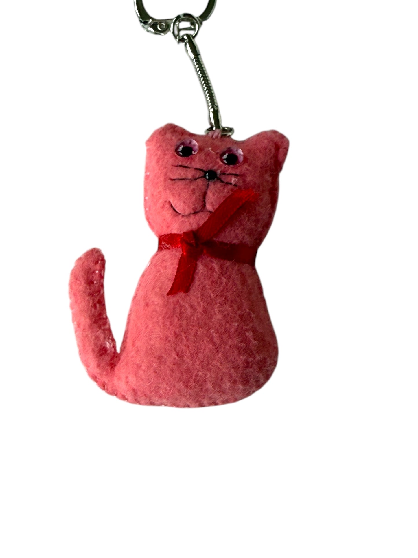 Rainbow Meow – Colorful Felt Cat Keychain