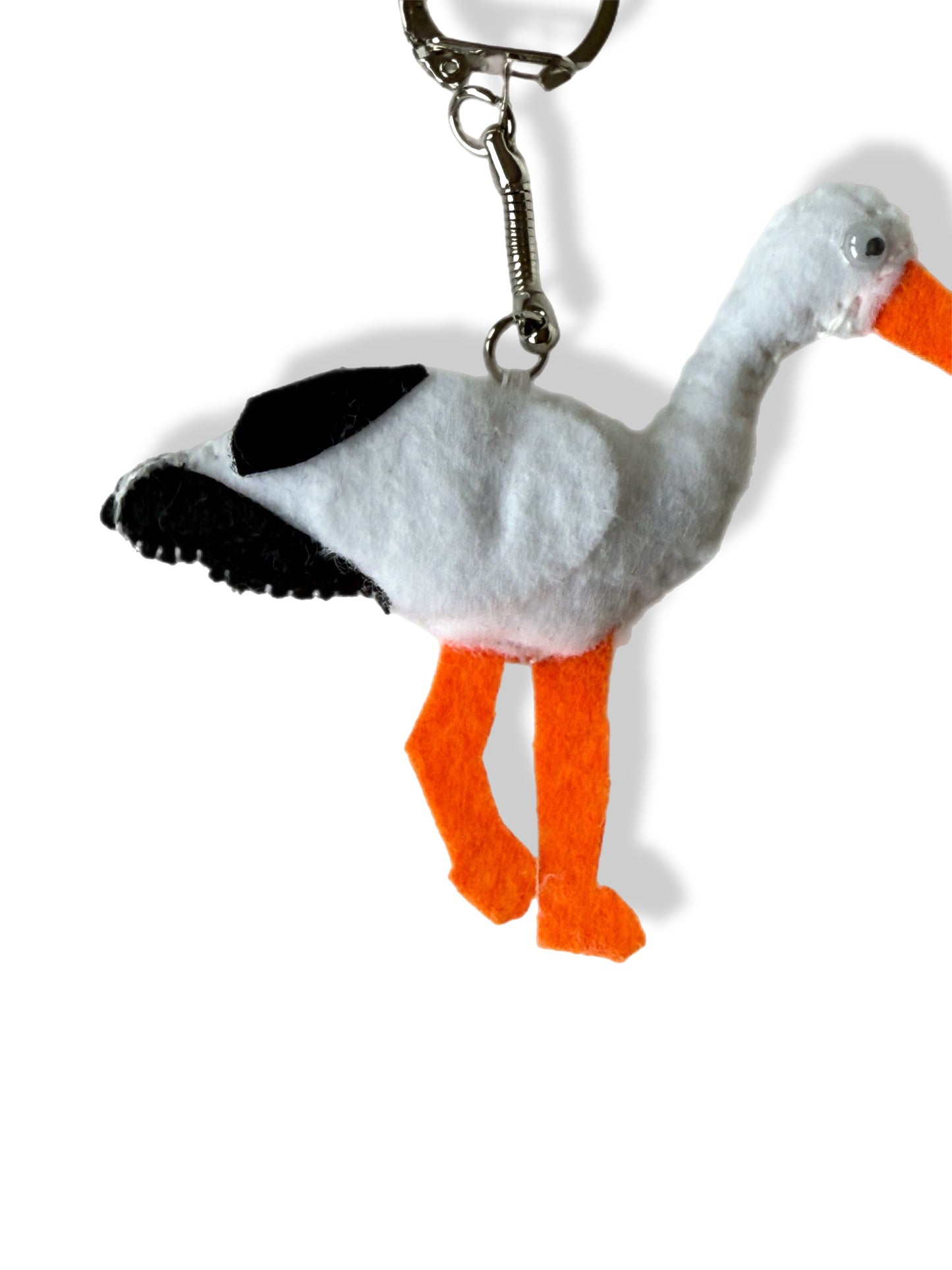Lucky Stork Felt Keychain