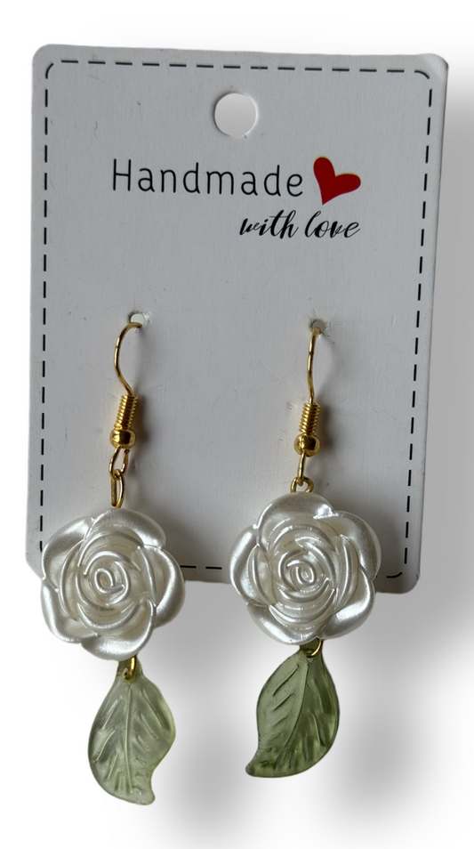 Pearl Rose Blossom Earrings