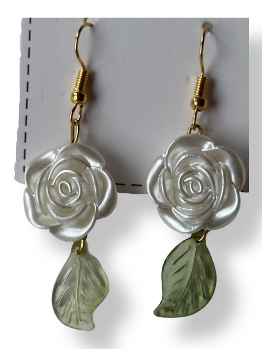 Pearl Rose Blossom Earrings