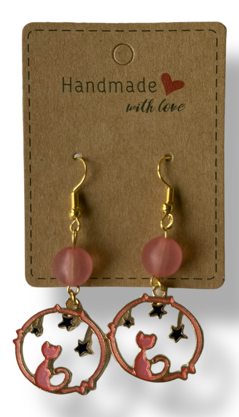 Starry Night Cat Earrings