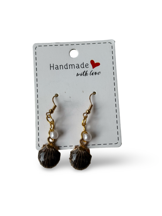 Golden Shell Charm Earrings