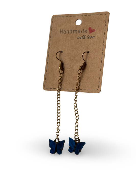Midnight Butterfly Drop Earrings