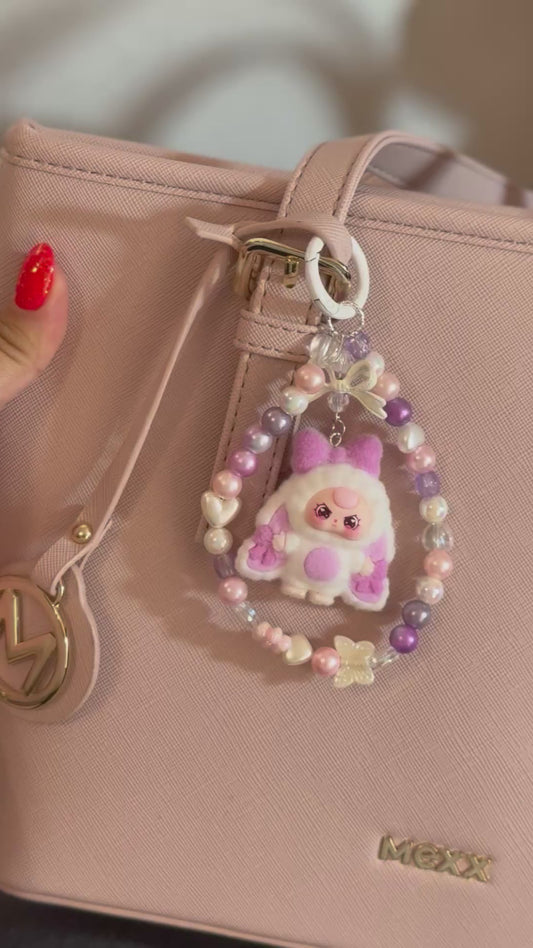 Moonlight Bunny Blossom 🌙🐰💜 Keychain
