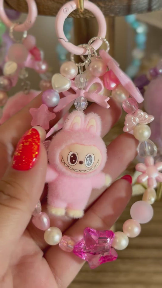 Strawberry Bunny Star 🍓⭐🐰 Keychain