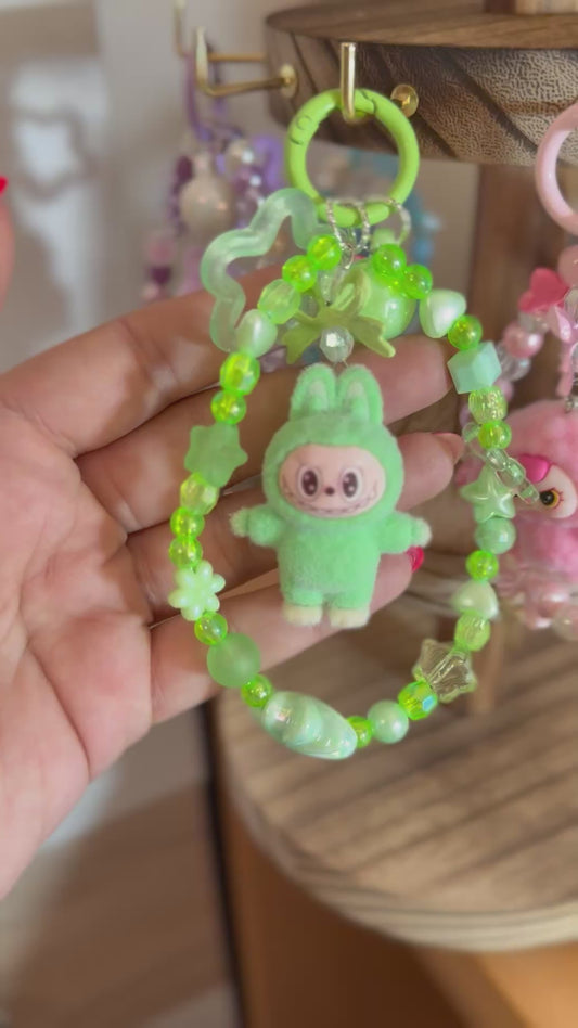 Minty Bunny Meadow 🍀🐰🌸 Keychain