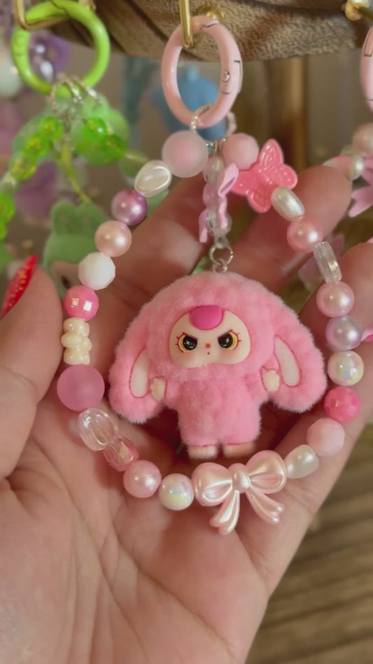Pink Bunny Bloom 🌸 Keychain