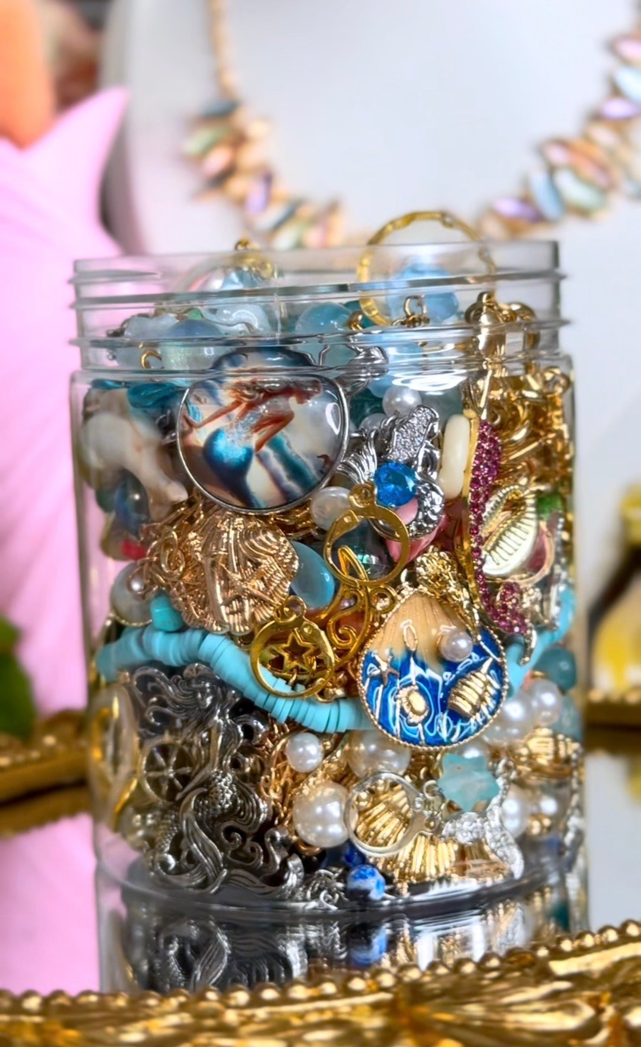 🧜‍♀️ Mermaid Treasure Mystery Jewelry Jar – Handmade & Curated Ocean Collection ✨