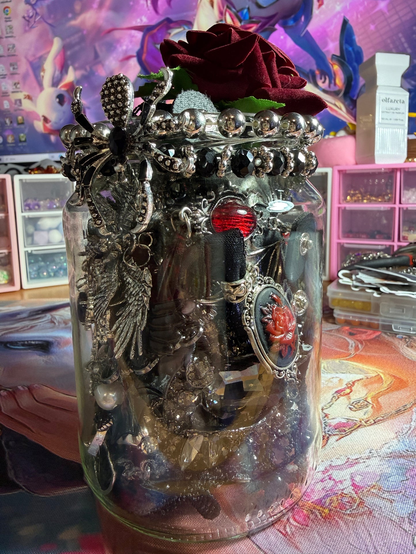 Custom Gothic Themed Mystery Jewerly Jar ⚰️🩸🖤