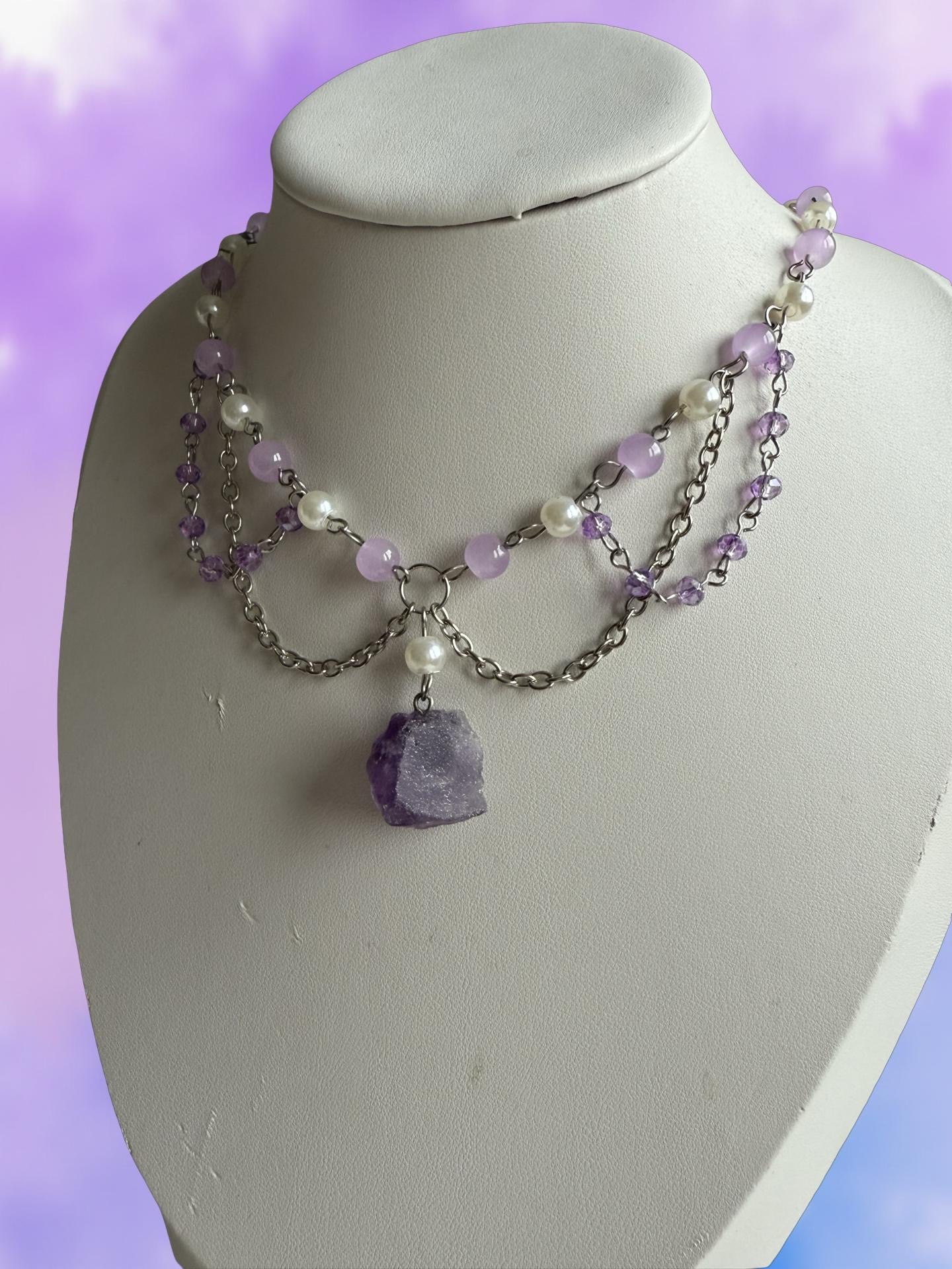 ✨ Althea – Amethyst Moonlight Choker ✨