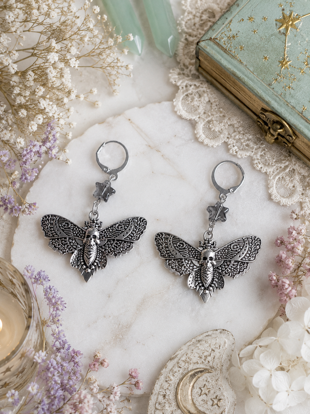 🖤 Death’s Head Moth Earrings