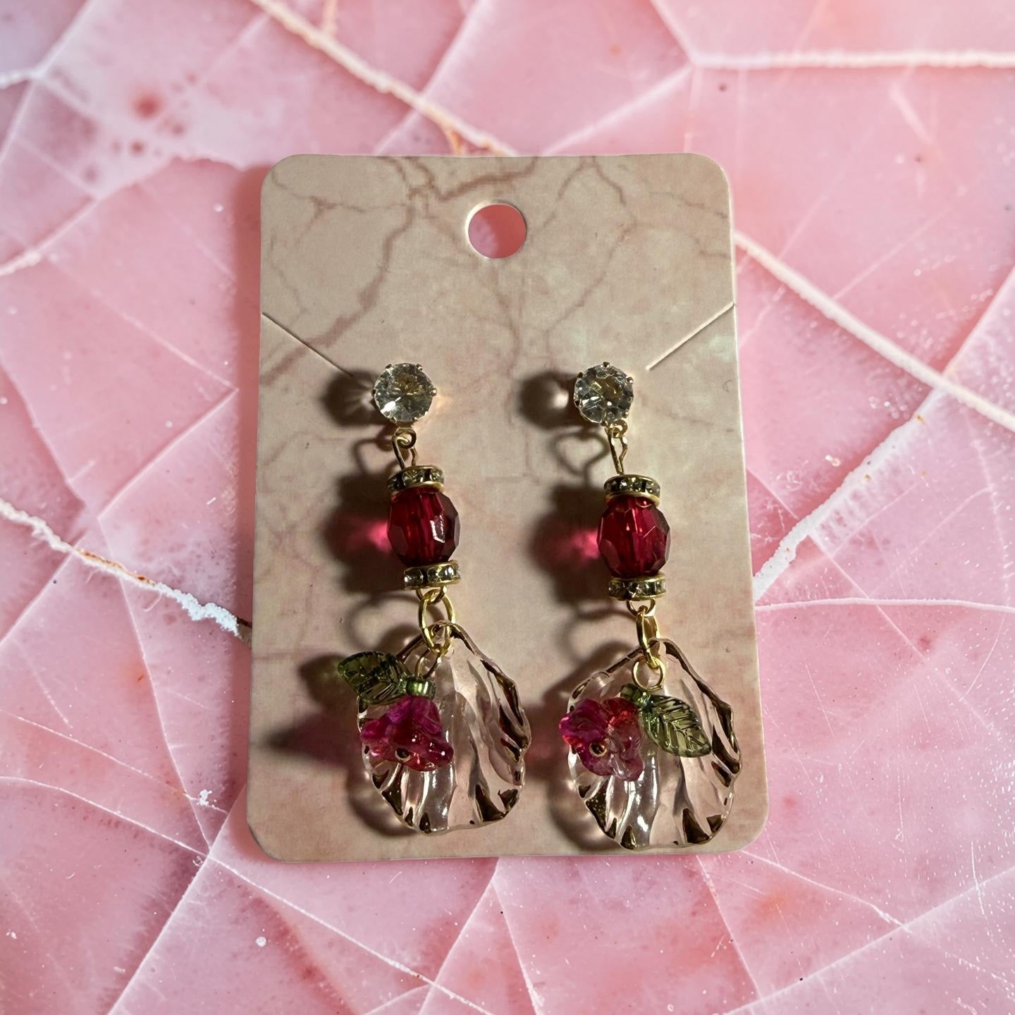 Vintage Rose Elegance Drop Earrings