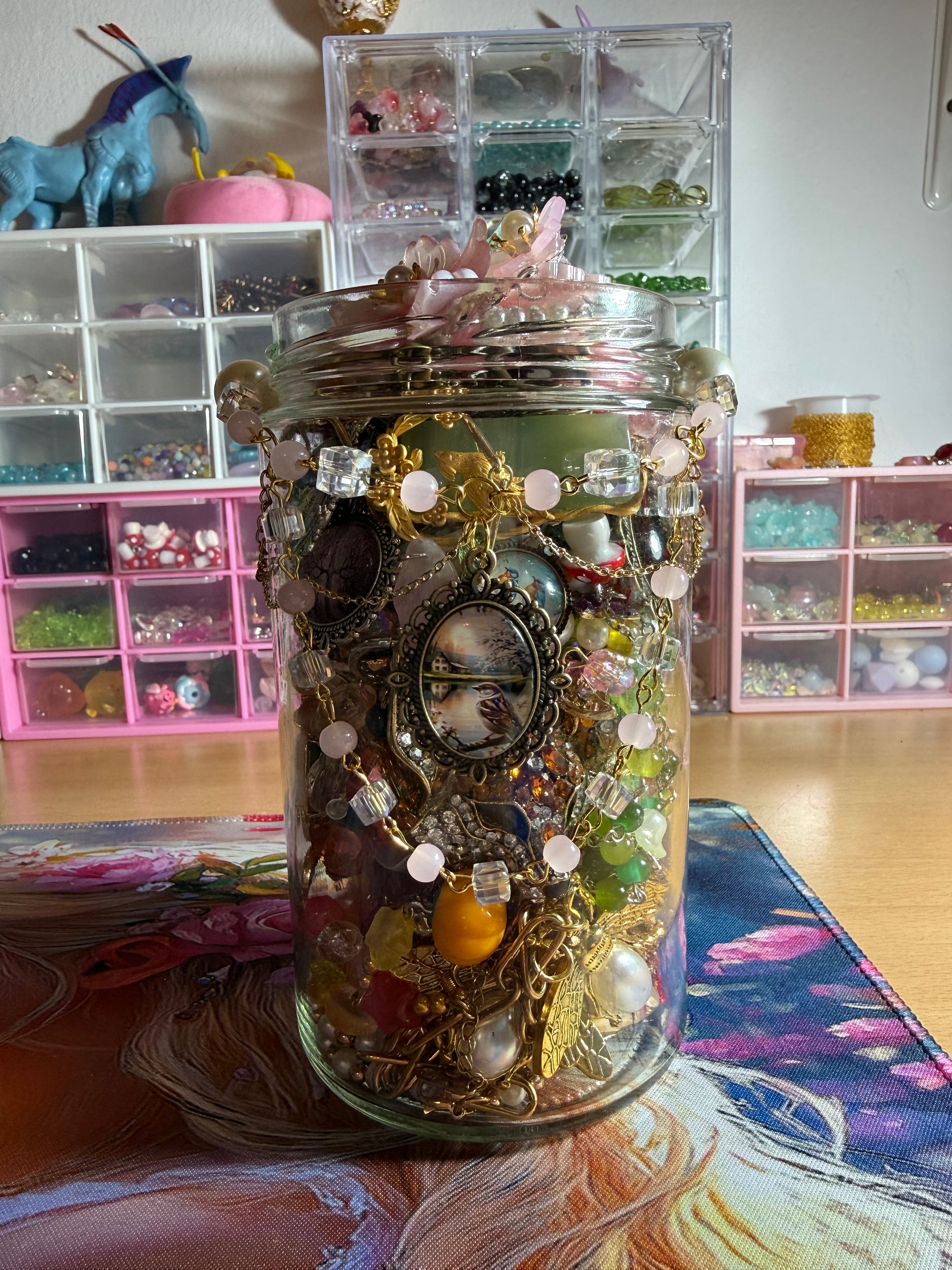 Cottagecore Mystery Jewelry Jar 🦌🐿️🌿🌺