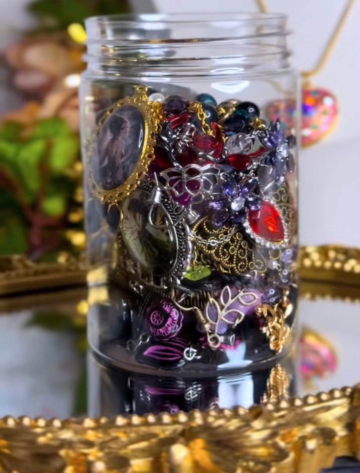 🌑 Dark Fairycore Mystery Jewelry Jar – Handmade & Curated Enchanted Collection 🧚‍♀️✨