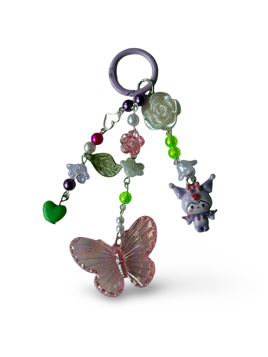 Purple Kuromi-Inspired Keychain