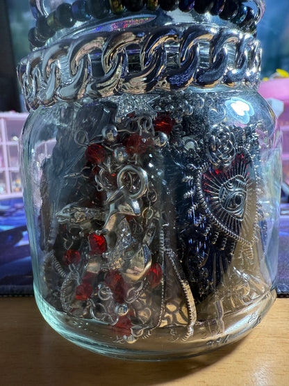 Custom Gothic Themed Mystery Jewerly Jar ⚰️🩸🖤