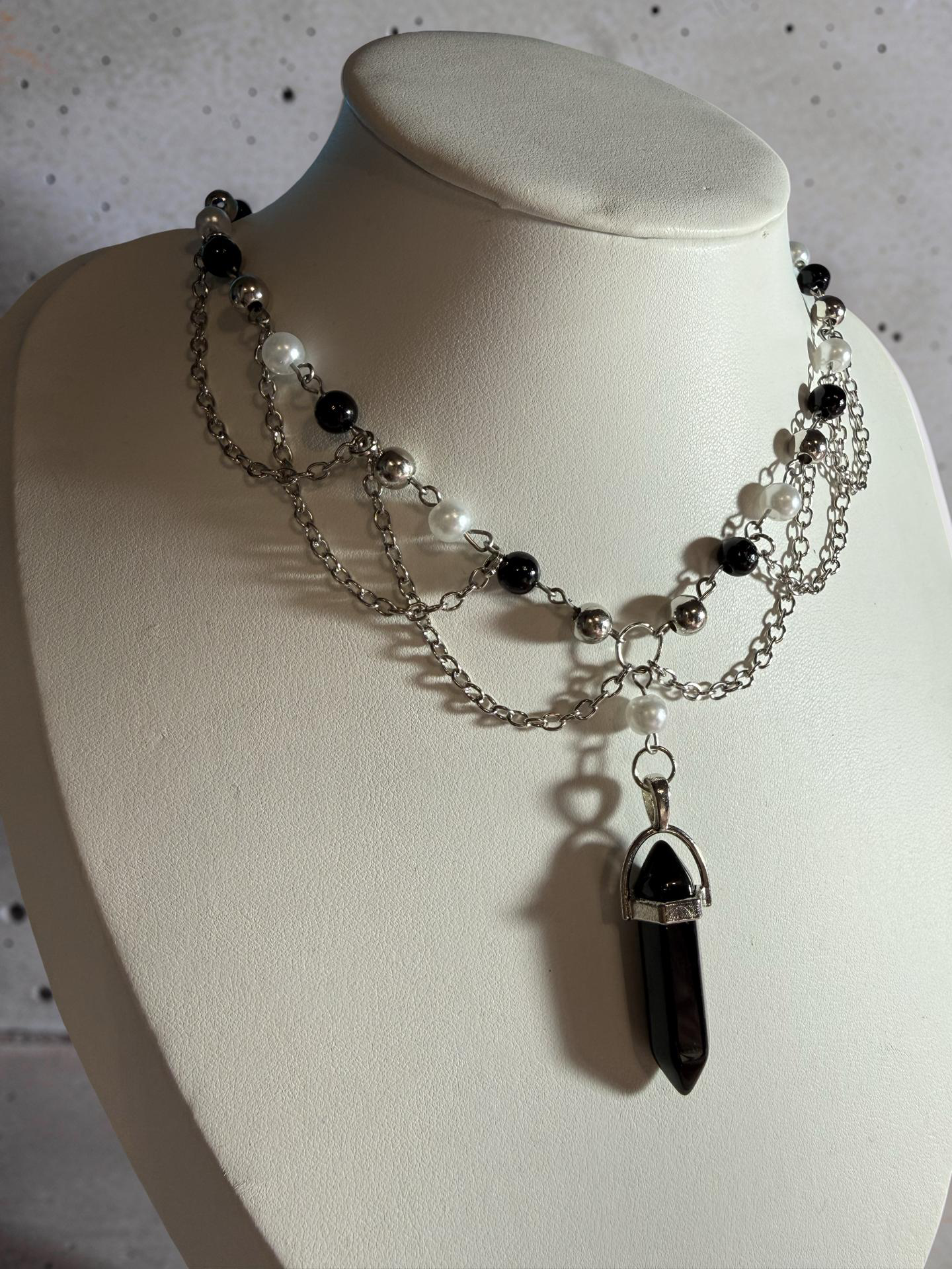 Obsidian Veil Necklace 🖤 Made to order