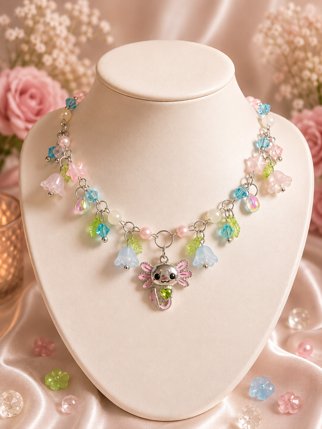 Axolina Bloomheart Necklace 🧚🏻‍♀️🌸 Made to order
