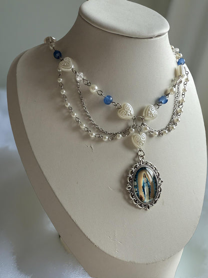 Heavenly Heart – Layered Marian Necklace