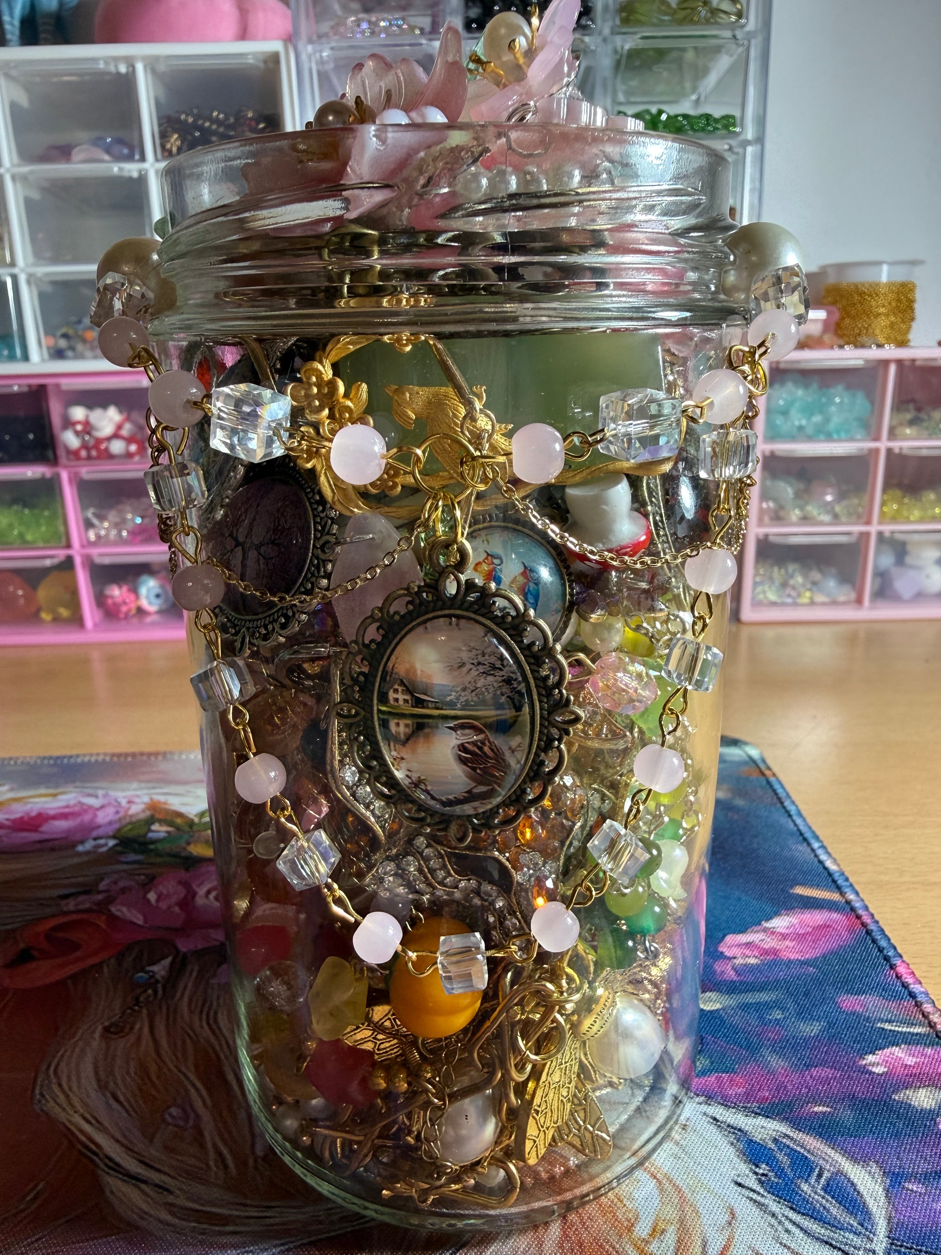 Cottagecore Mystery Jewelry Jar 🦌🐿️🌿🌺