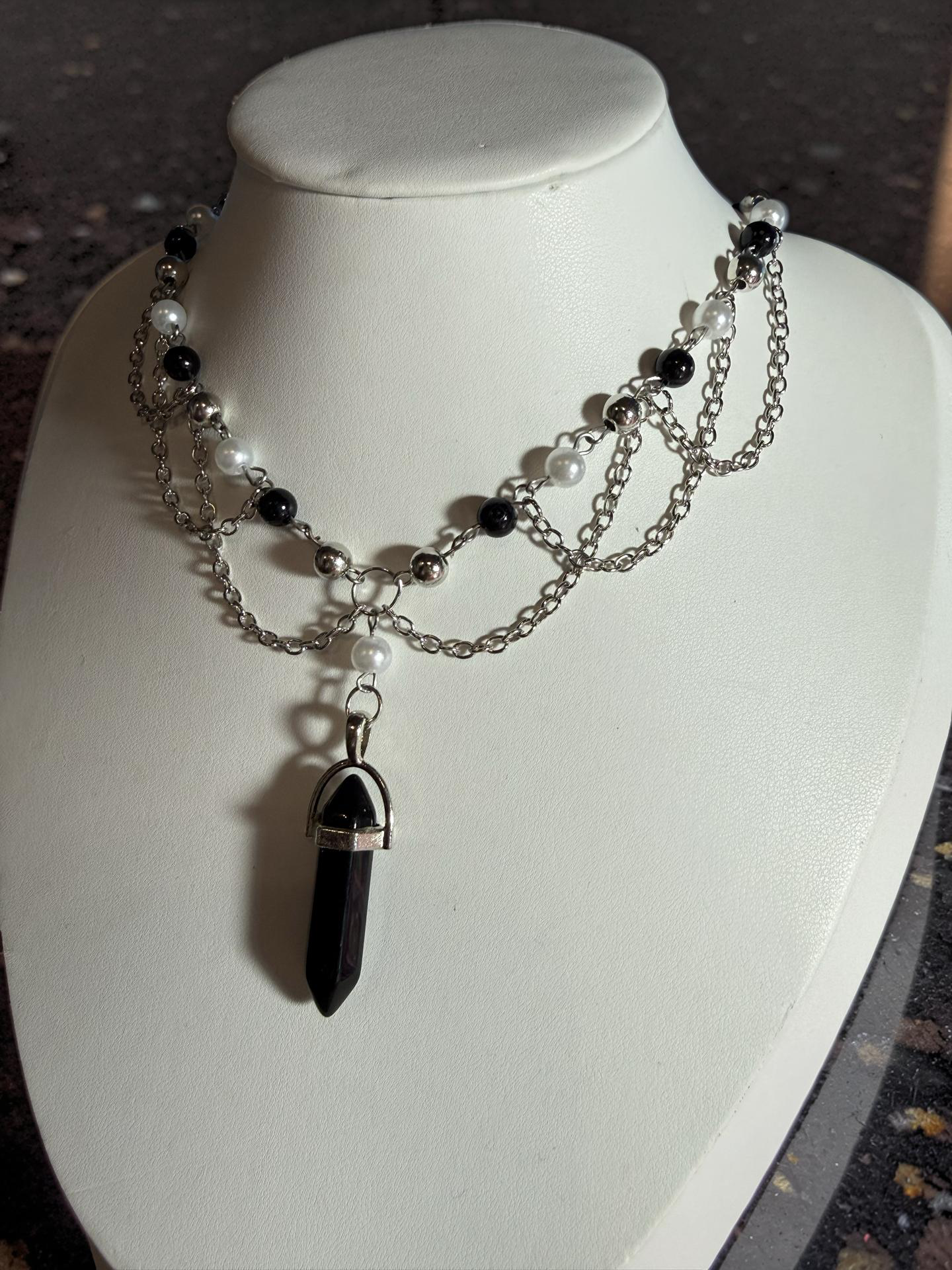 Obsidian Veil Necklace 🖤 Made to order