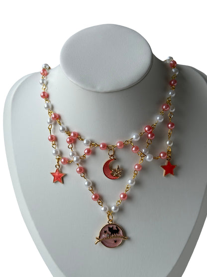Lunaria – Celestial Star & Moon Beaded Necklace